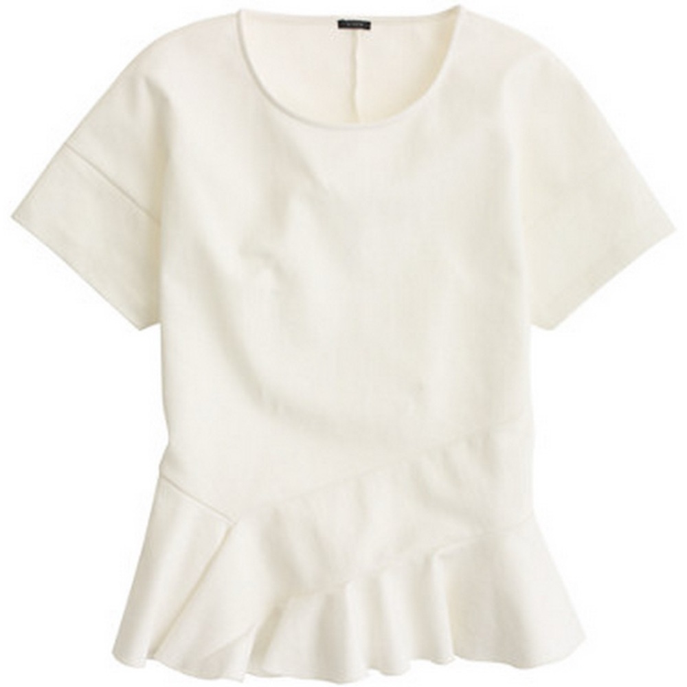 J. Crew Flutter Hem Ponte Knit Peplum Top Vintage Size xs